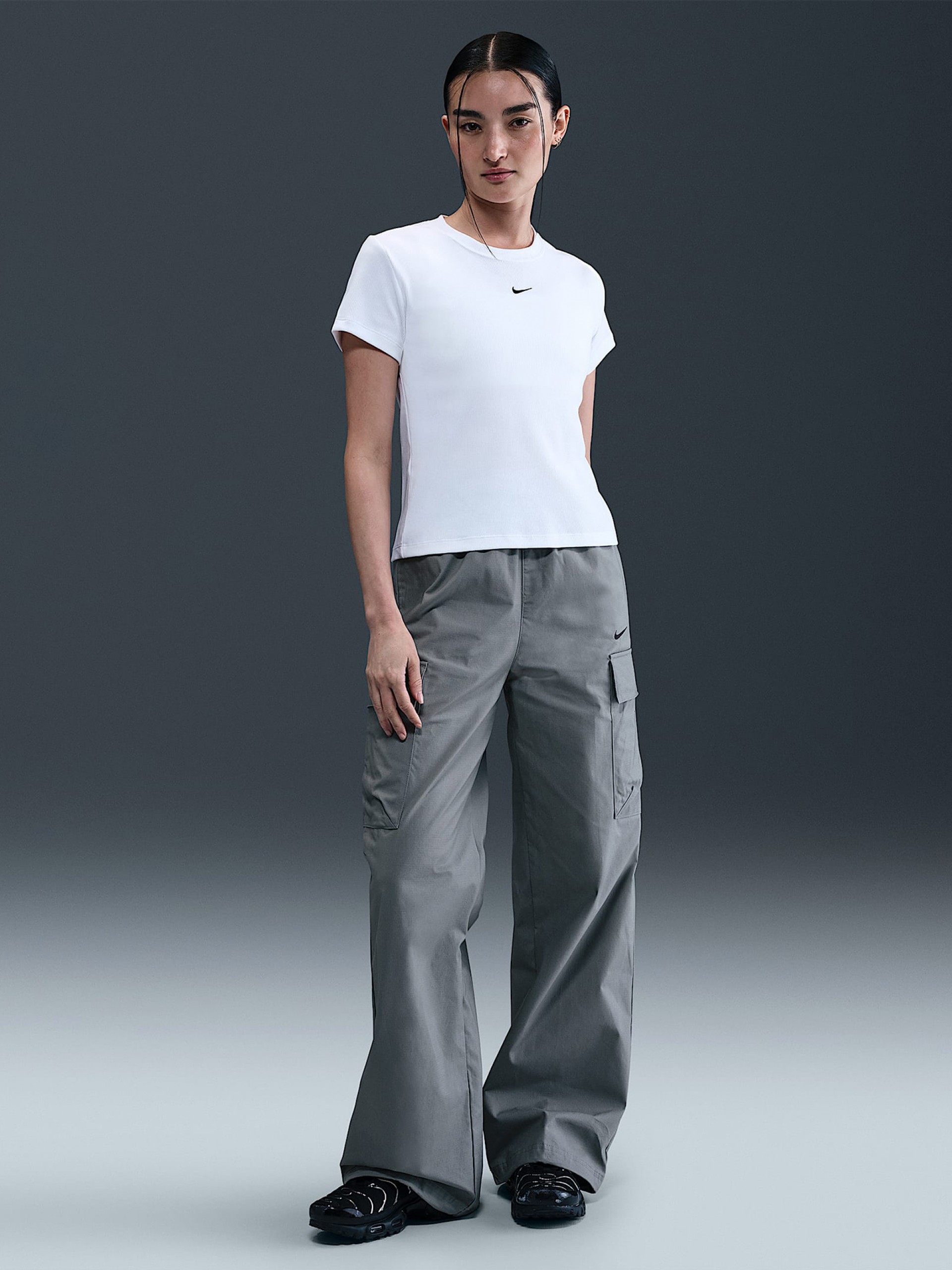 Nike Sportswear Tight Ribbed White T-shirt For Women