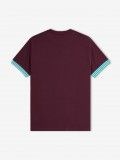 Camiseta Fred Perry Striped Cuff Burdeos