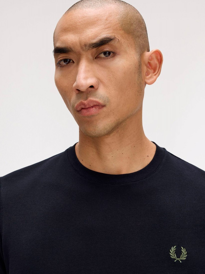 Fred Perry Striped Cuff Black T-shirt