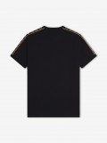 T-shirt Fred Perry Contrast Tape Ringer Preta e Dourada