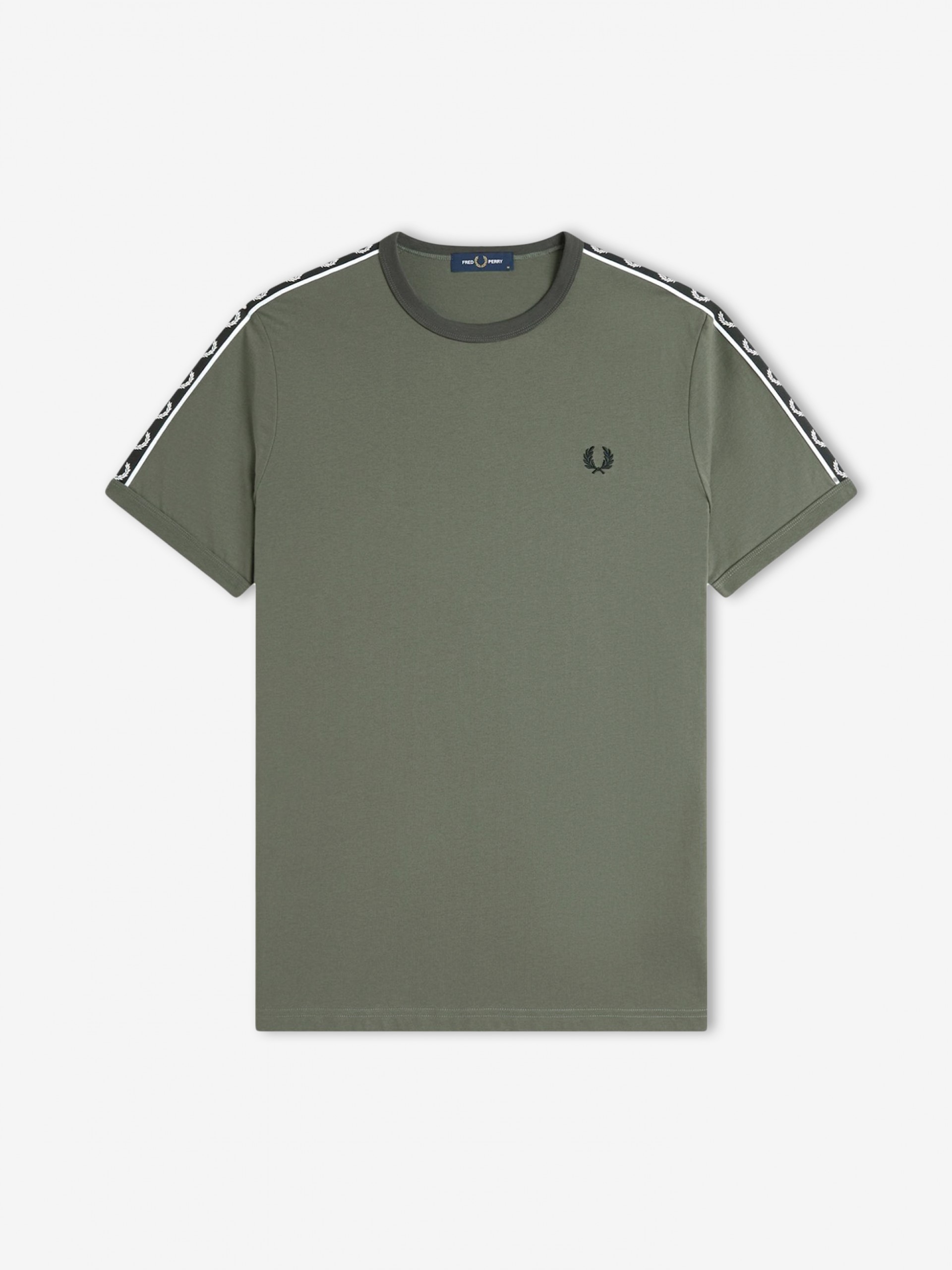 T-shirt Fred Perry Contrast Tape Ringer Verde e Preta