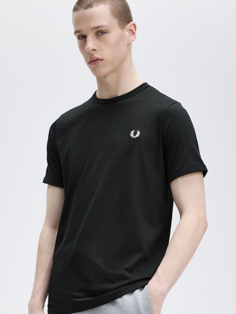 T-shirt Fred Perry Ringer Preta