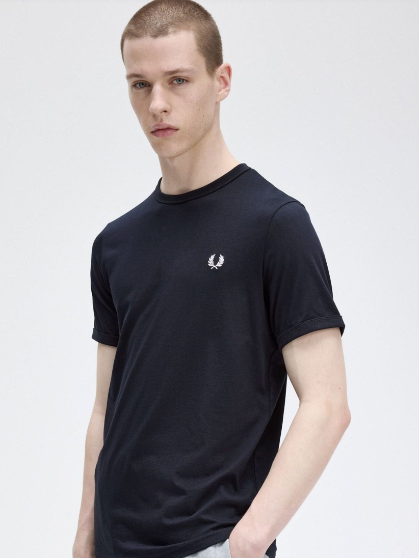 T-shirt Fred Perry Ringer Azul Marinho