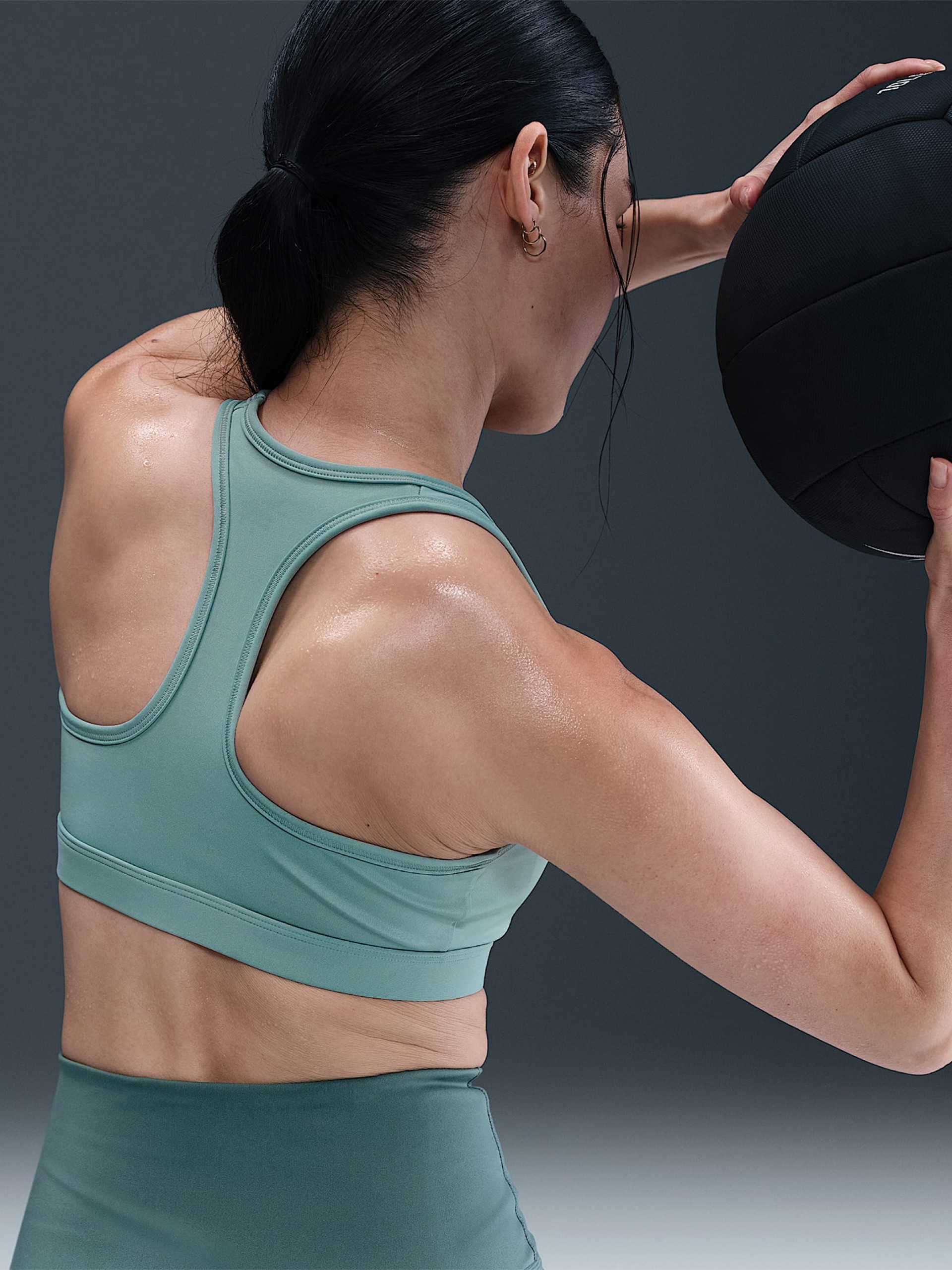 Sujetador Deportivo Nike Swoosh Sujeción Ligera Verde