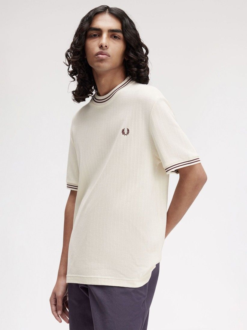T-shirt Fred Perry Ribbed Jersey Bege