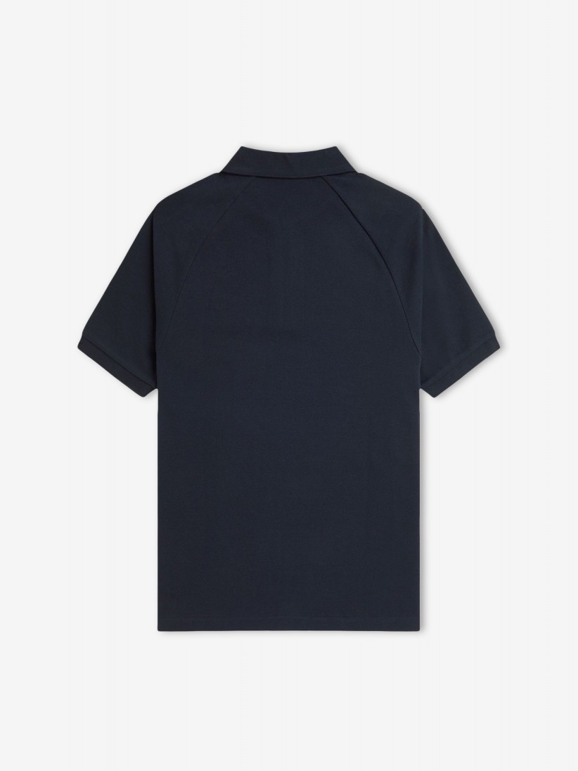 Fred Perry Piqu Navy Blue Zip Polo Shirt