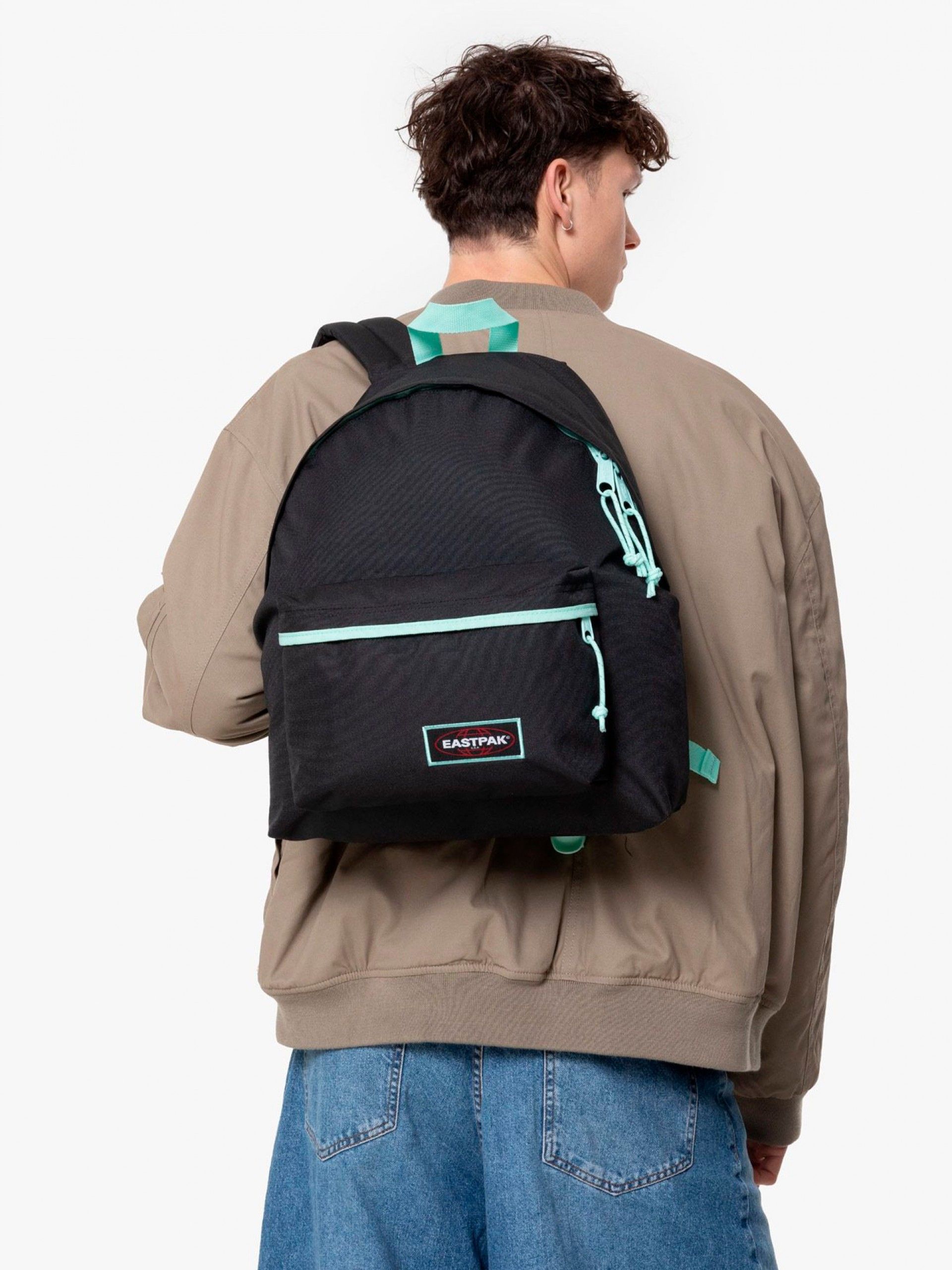 Mochila Escolar Eastpak Padded Pak'R Preta e Verde