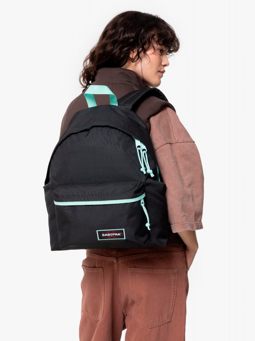 Mochila Escolar Eastpak Padded Pak'R Preta e Verde