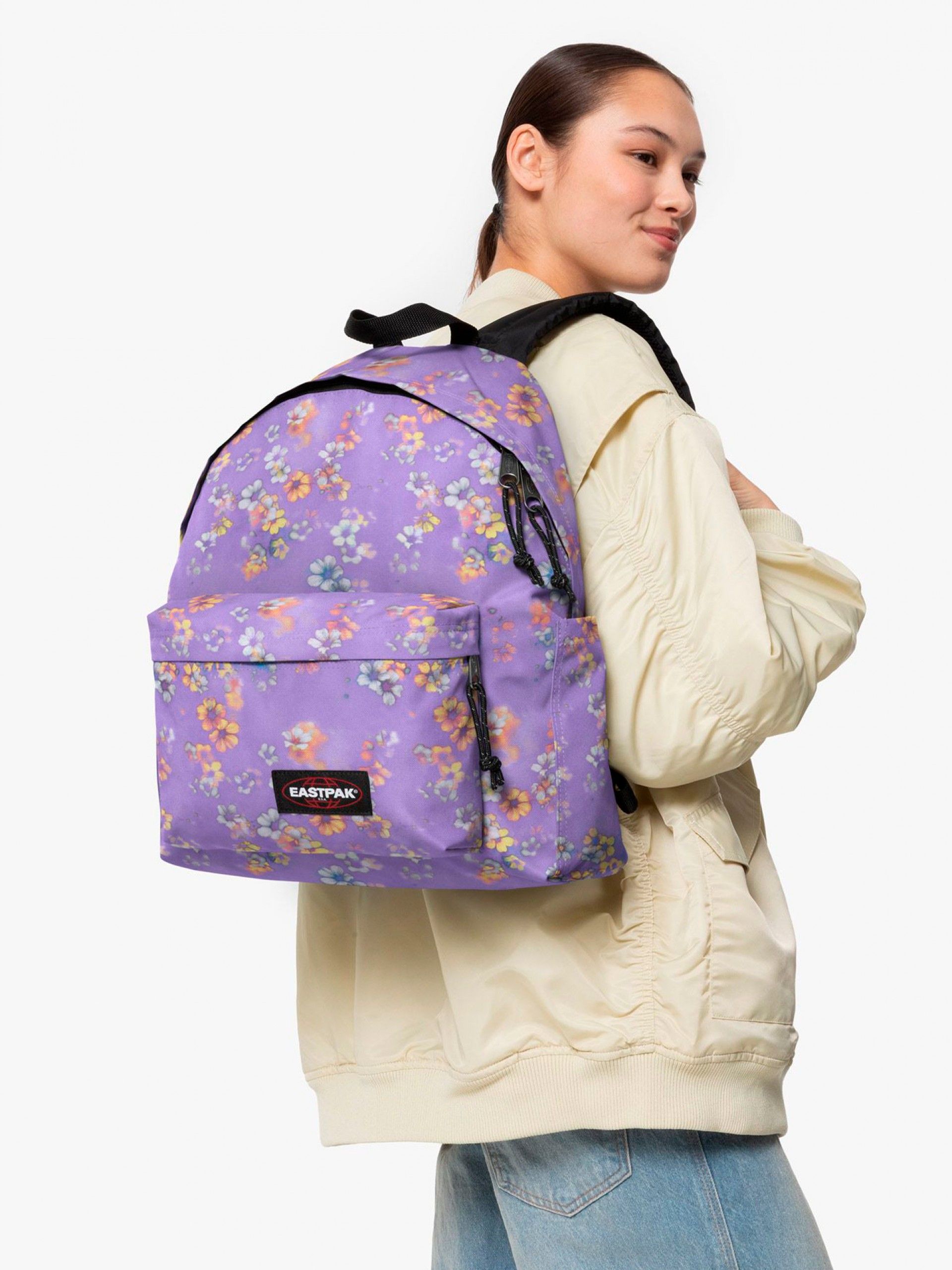 Mochila Escolar Eastpak Day Pak'R Floral Fade Lilás