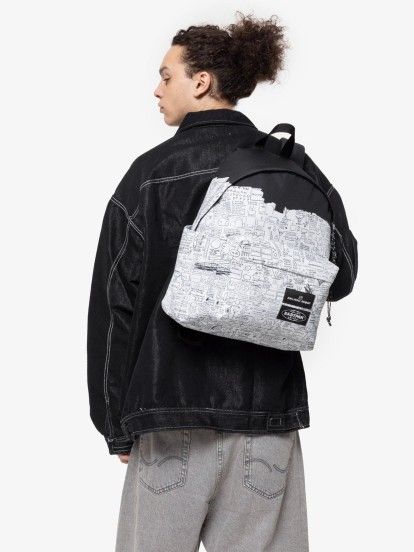 Eastpak Day Pak'R Basquiat Pegasus Black and White School Backpack