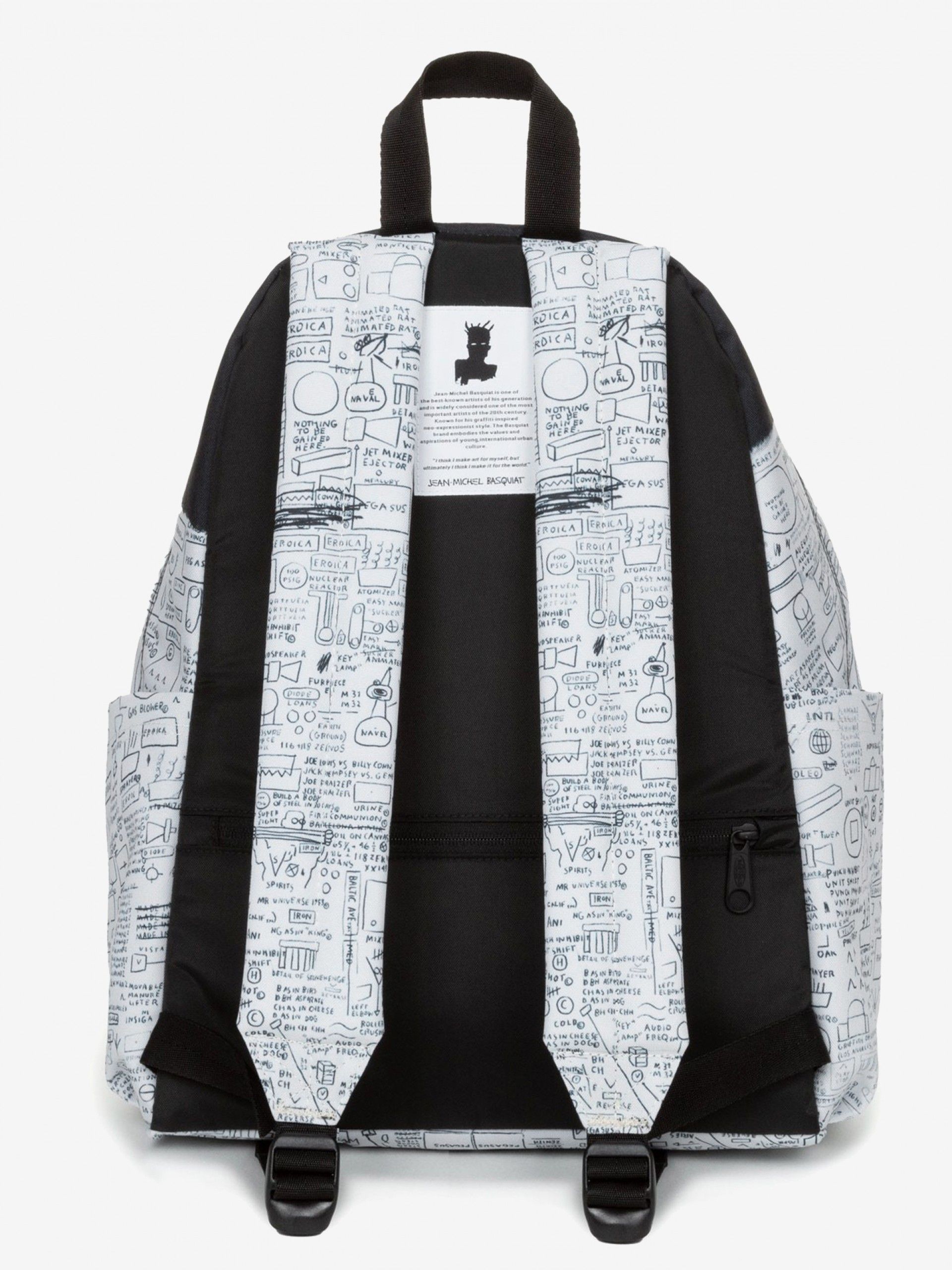 Mochila Escolar Eastpak Day Pak'R Basquiat Pegasus Preta e Branca