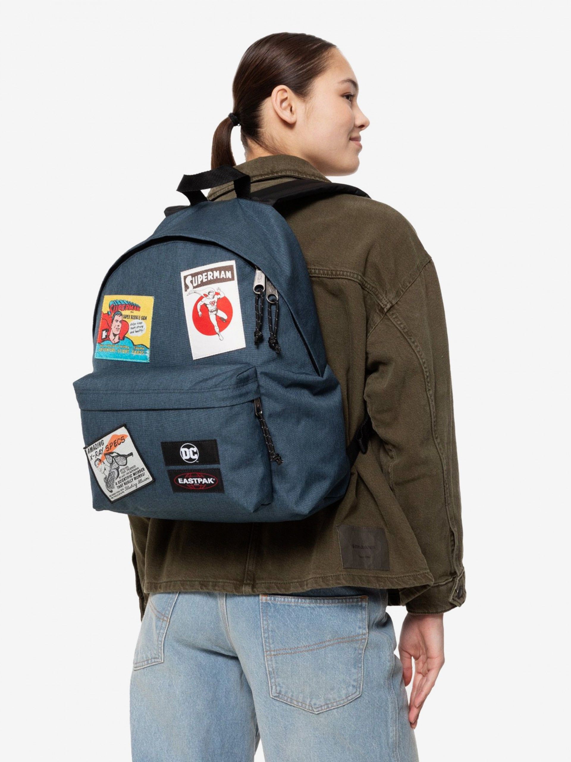 Mochila Escolar Eastpak Padded Pak'R DC Icons Super-Homem Azul