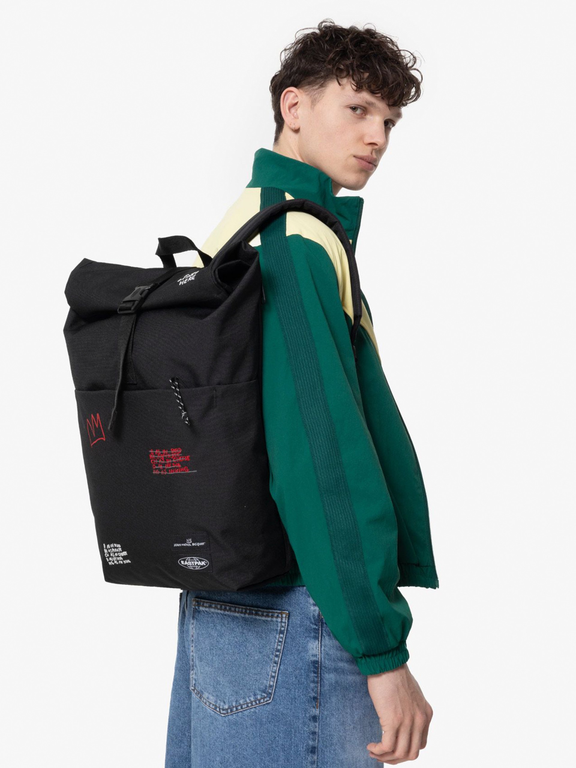 Mochila Eastpak Up Roll M Basquiat Quotes Negra