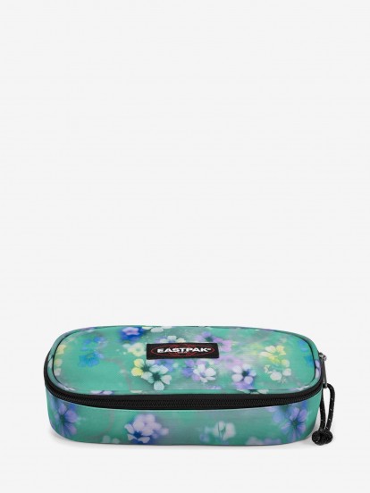 Estojo Eastpak Oval Single Floral Fade Verde