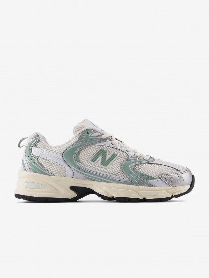 New Balance 530 V1 White and Green Sneakers