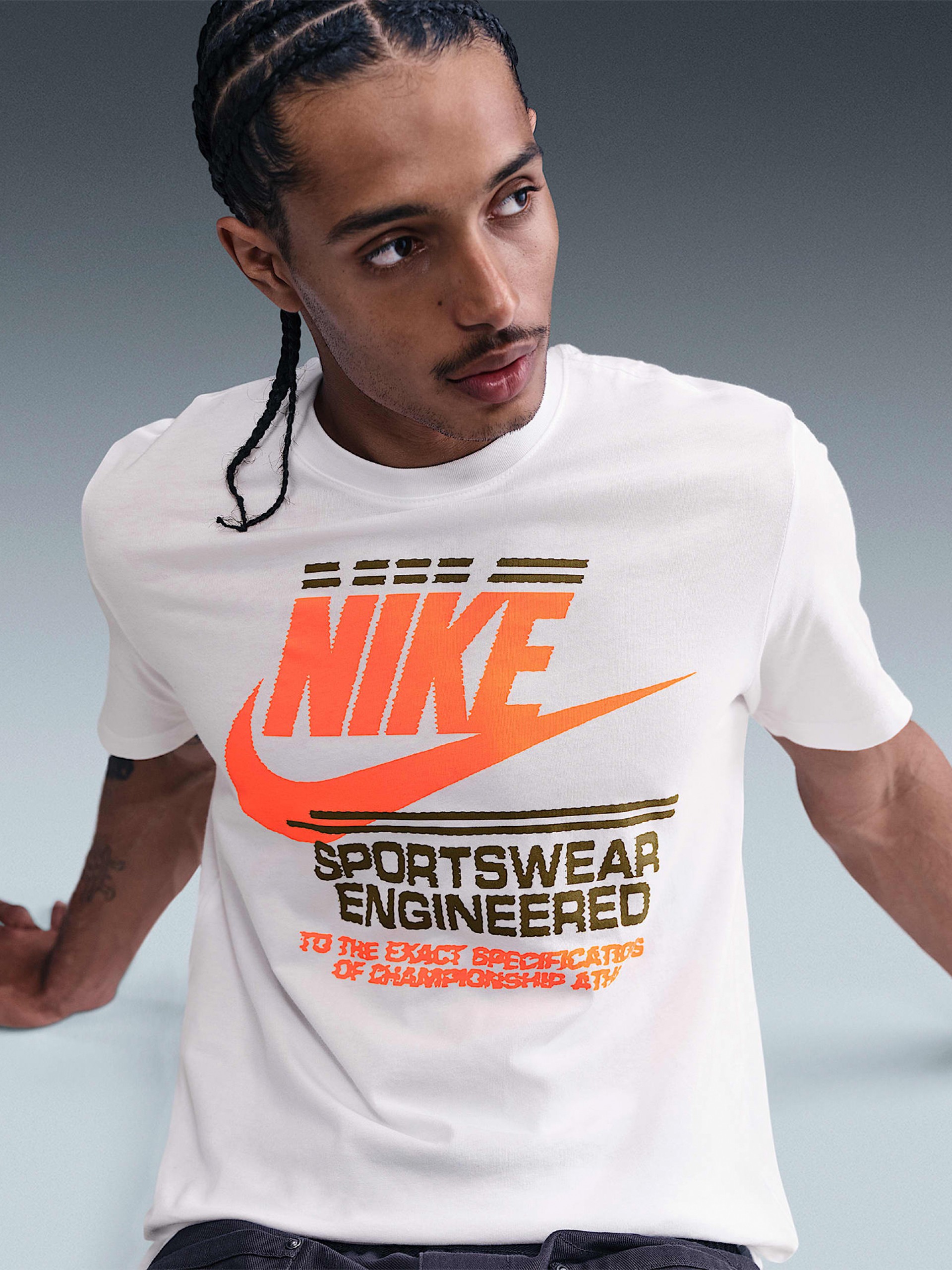 Camiseta Nike Sportswear Futura Blanca Para Hombre