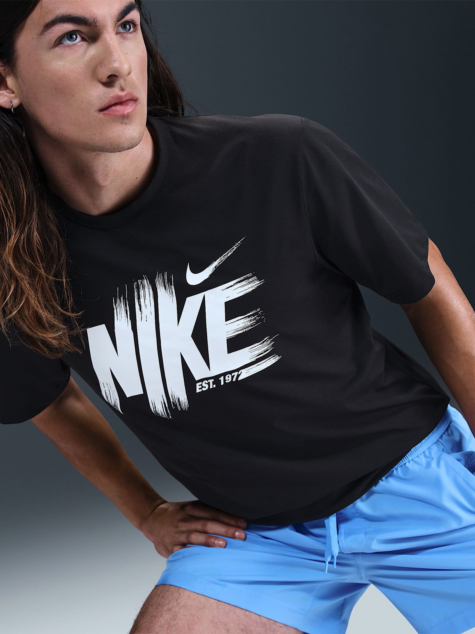T-shirt de Treino Nike Hyverse Dri-FIT UV Preta Para Homem