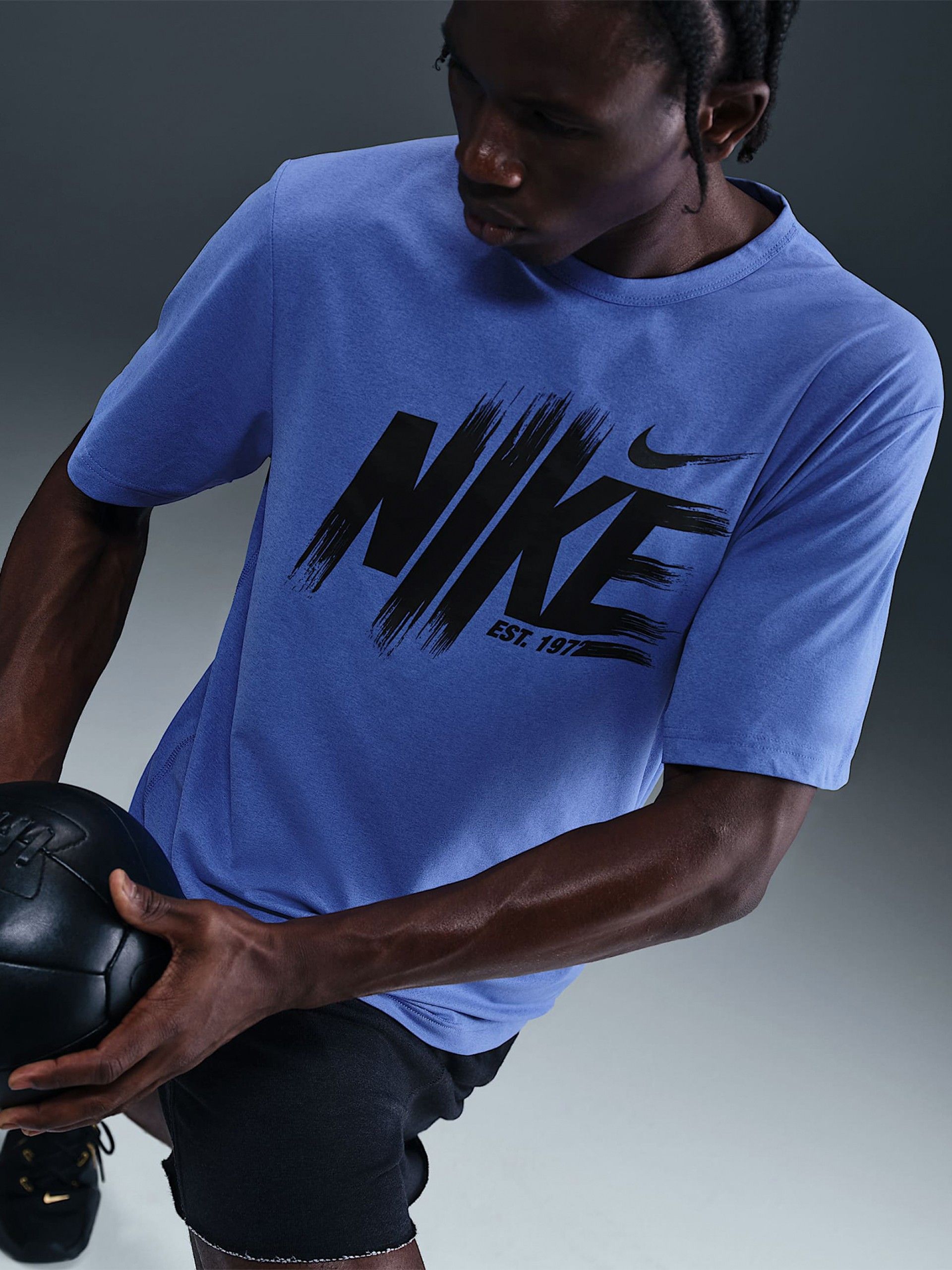 Camiseta de Entrenamiento Nike Hyverse Dri-FIT UV Azul Para Hombre