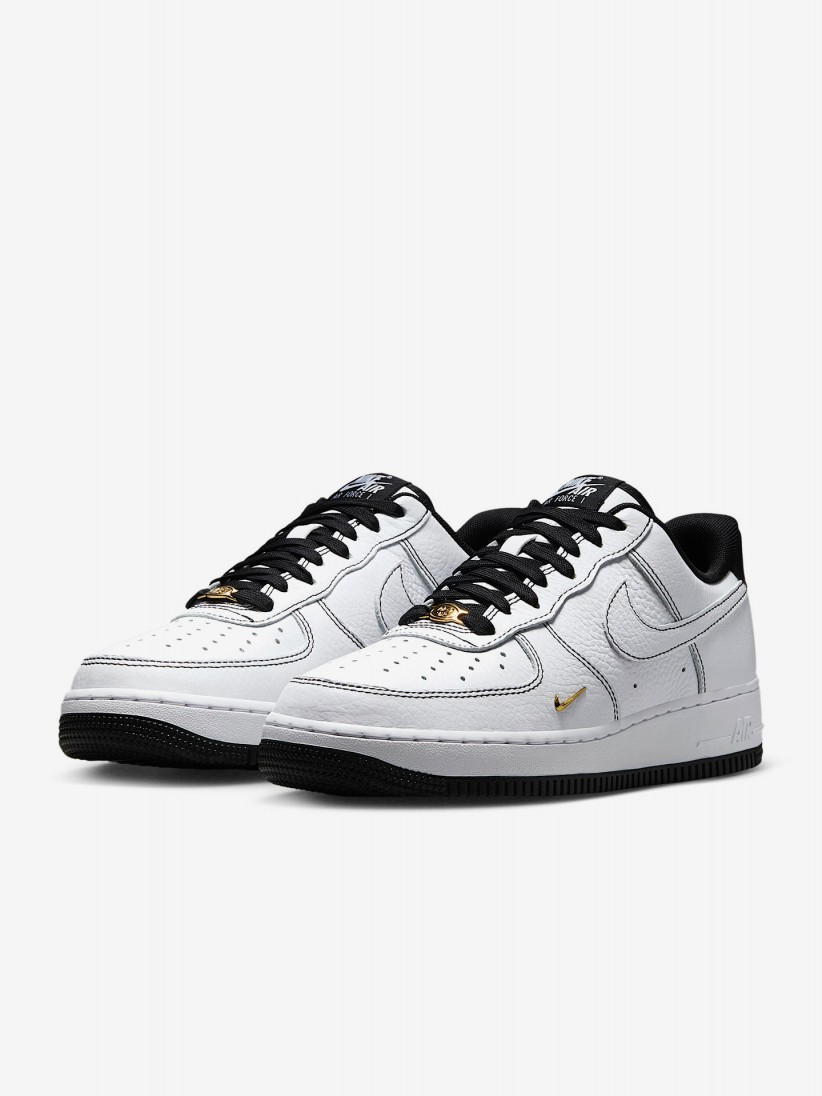 Sapatilhas Nike Air Force 1 07 Mini Jewel Brancas e Pretas Para Mulher
