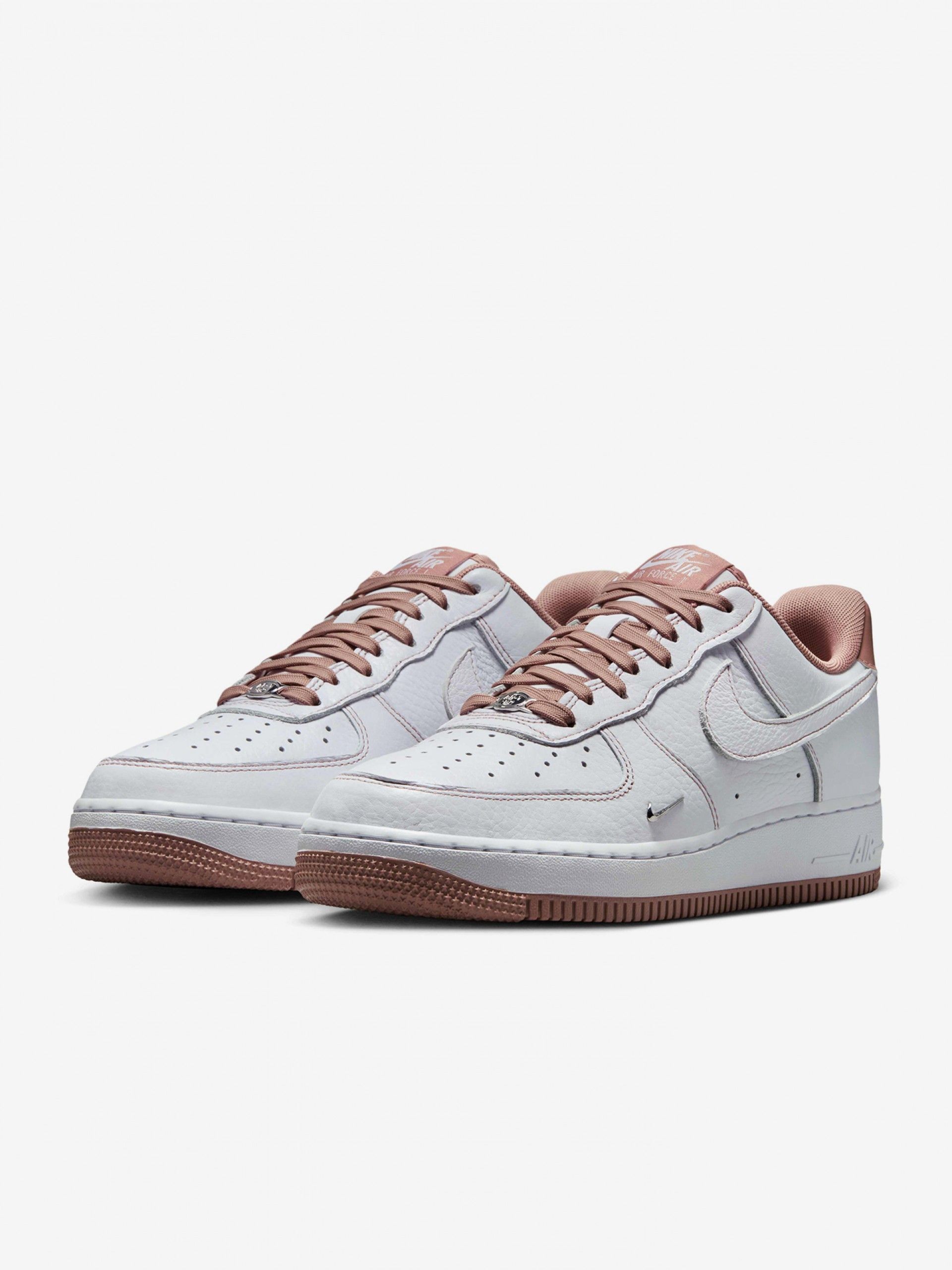Zapatillas Nike Air Force 1 07 Mini Jewel Blancas y Rosa Para Mujer