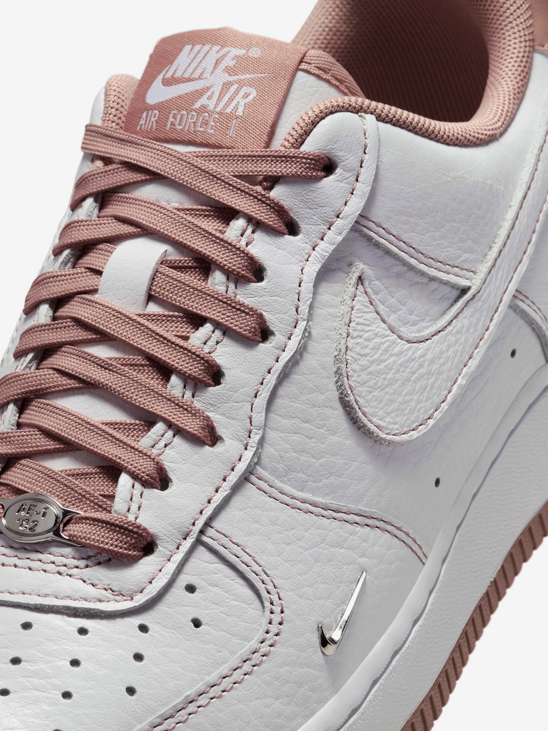 Zapatillas Nike Air Force 1 07 Mini Jewel Blancas y Rosa Para Mujer