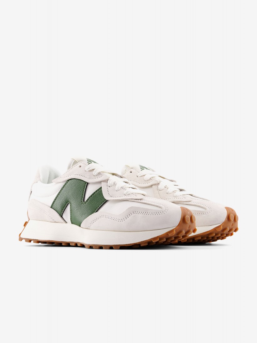 New Balance 327 V1 White and Green Sneakers
