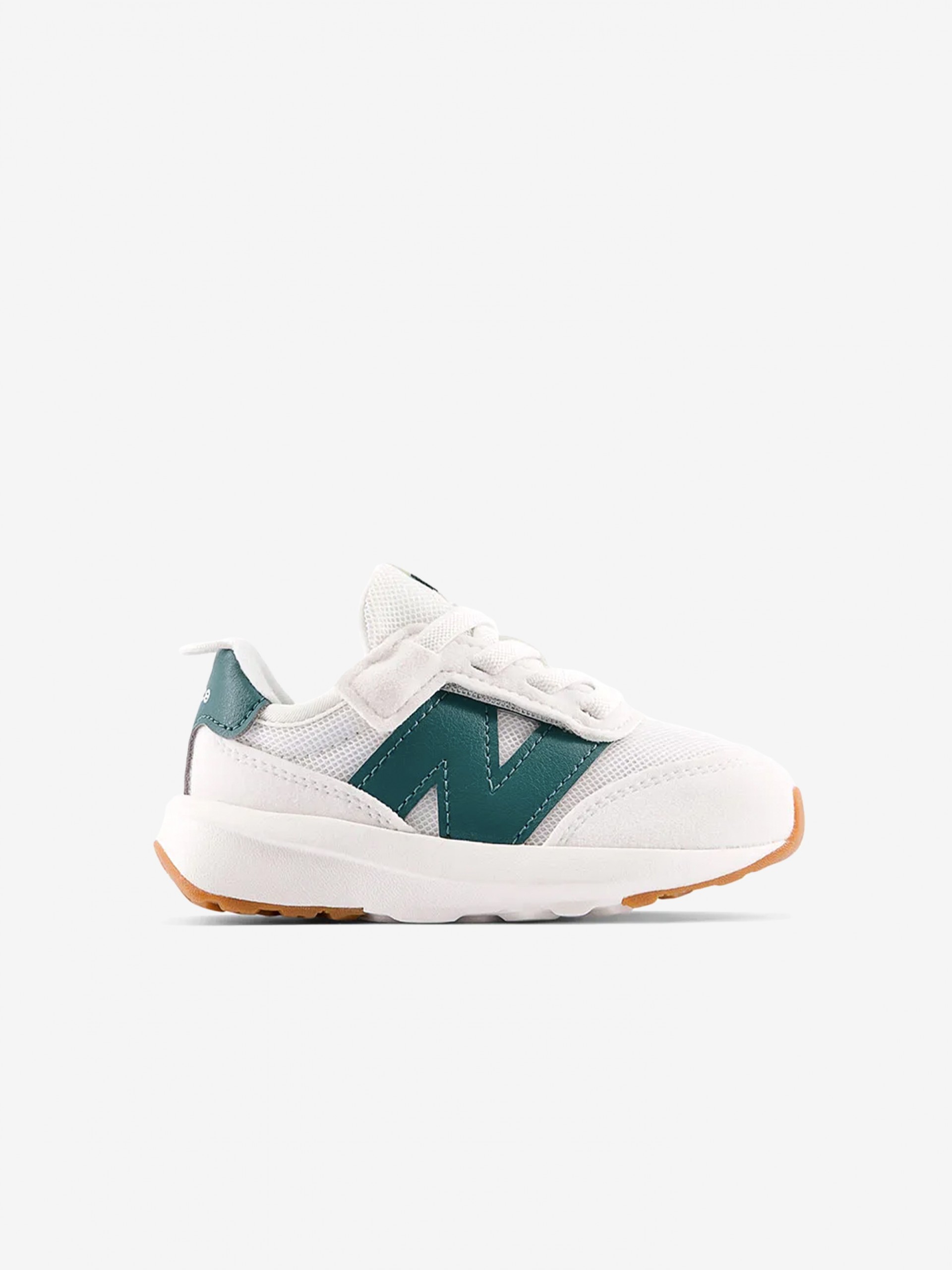 New Balance 370 Hook & Loop White and Green Sneakers