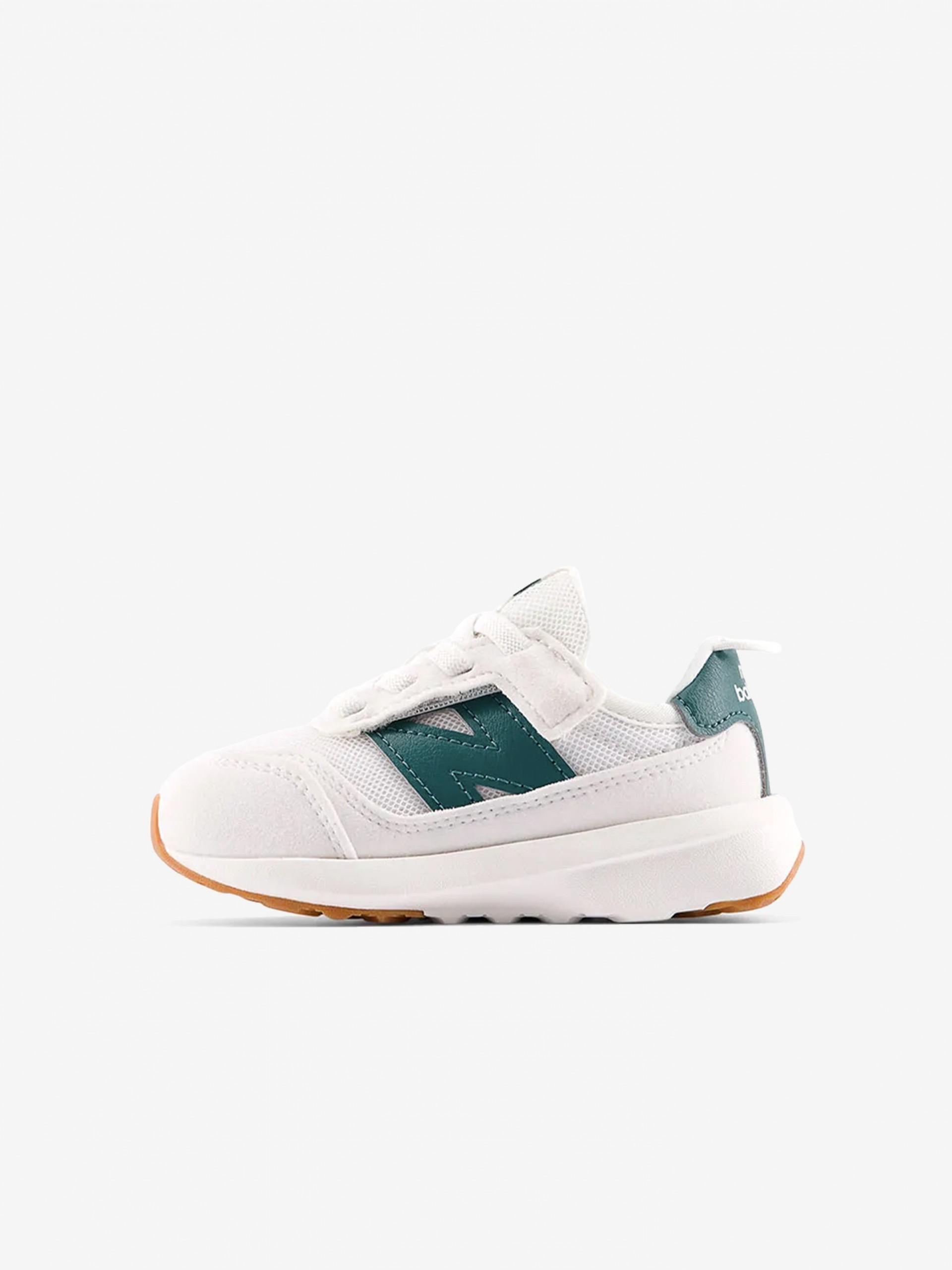 New Balance 370 Hook & Loop White and Green Sneakers