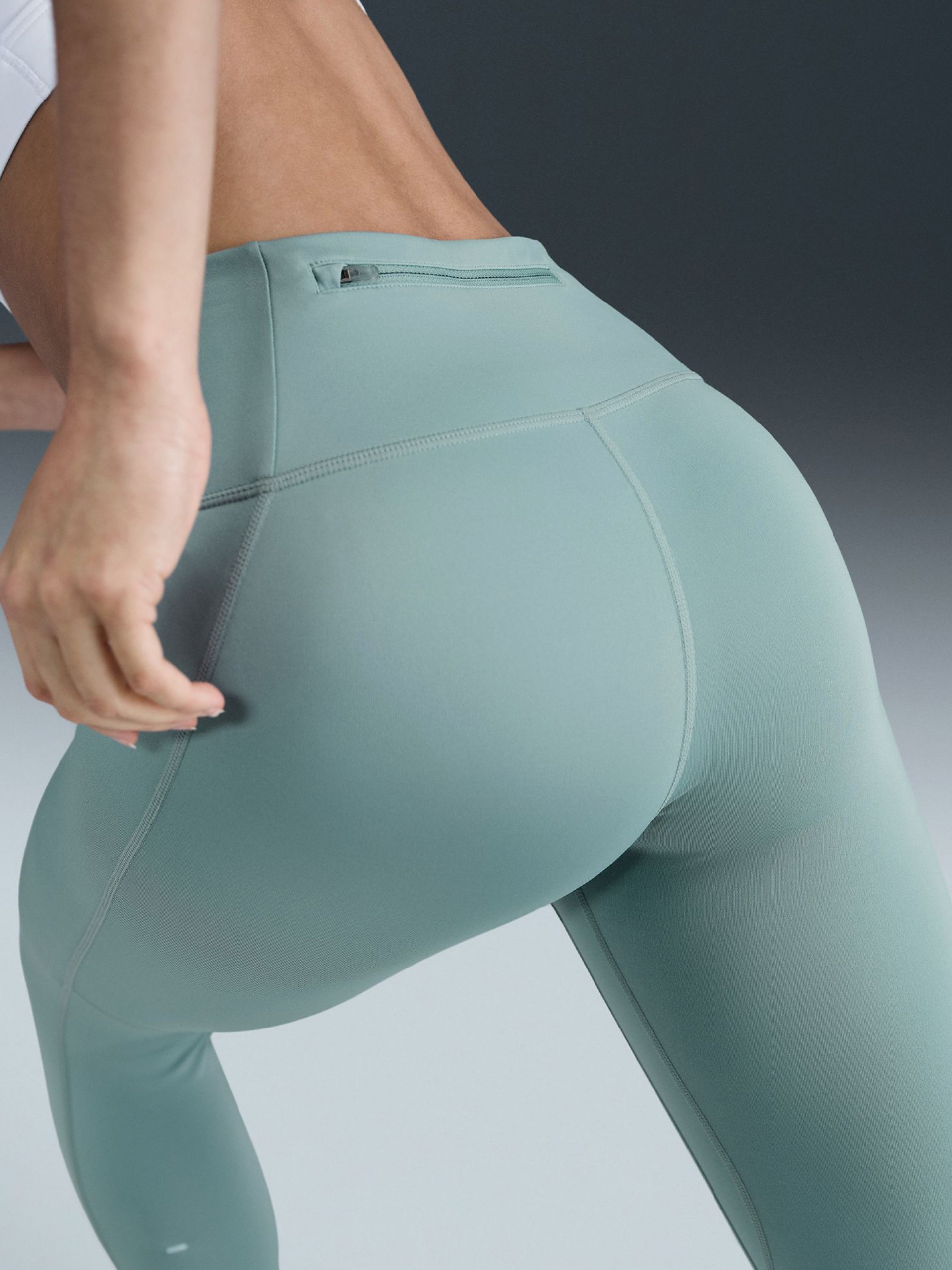 Nike Tempo 7/8 High Rise Green Running Leggings For Women