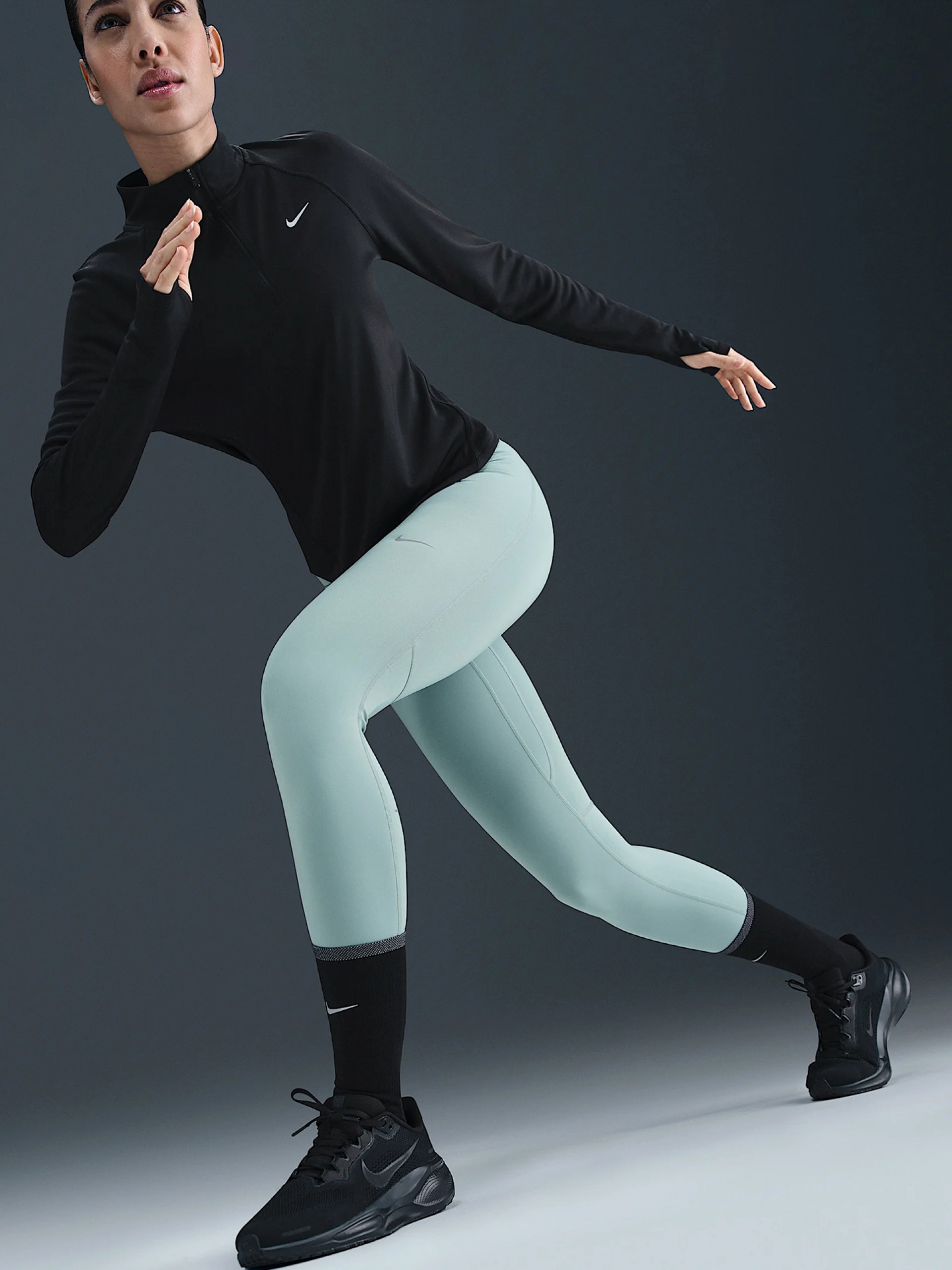 Leggings de Running Nike Tempo 7/8 High Rise Verdes Para Mujer