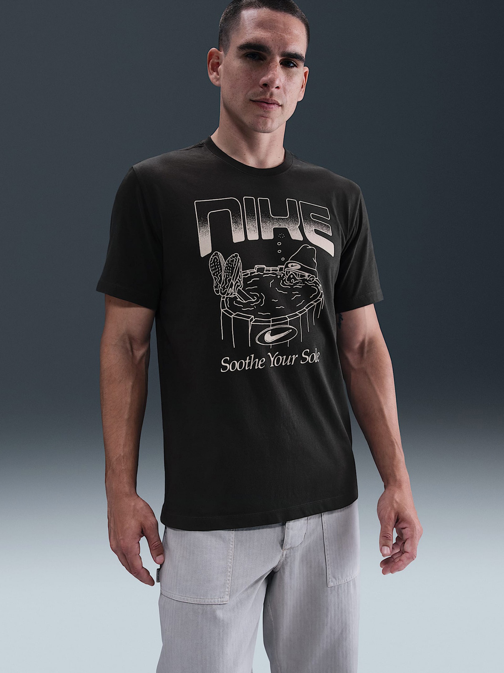 Nike Sportswear Grey T-shirt For Men