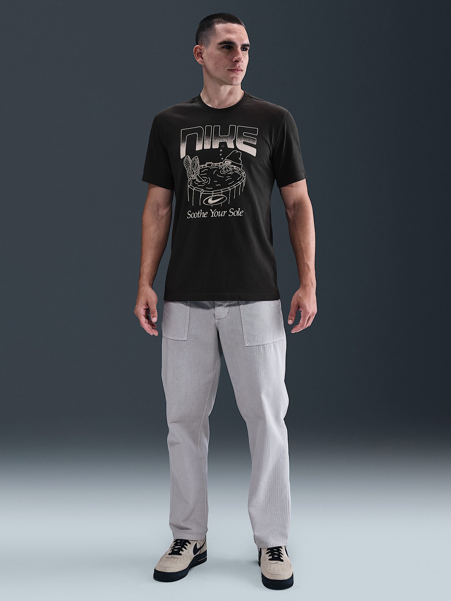 Nike Sportswear Grey T-shirt For Men