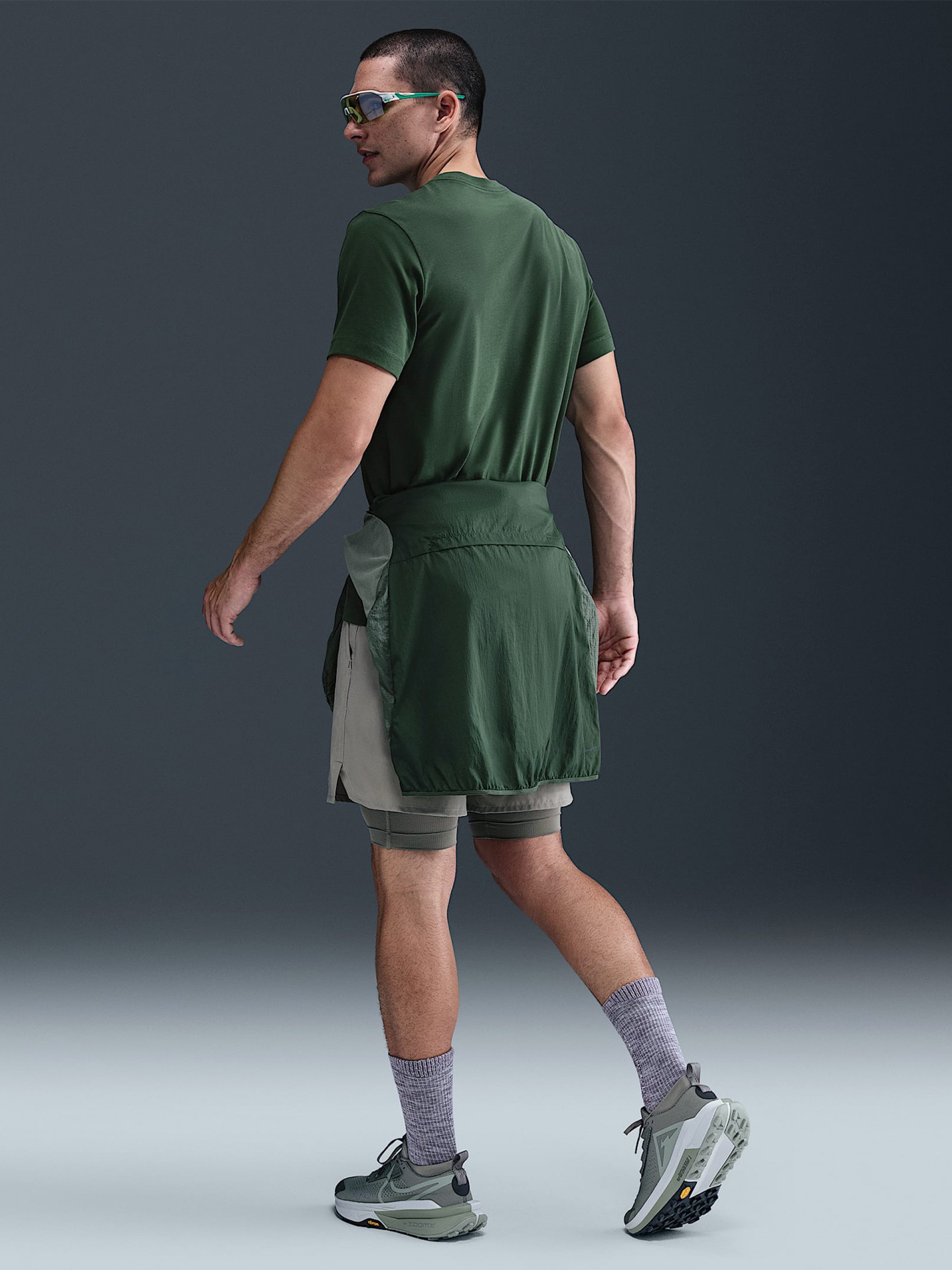 Camiseta de Trail Nike Dri-FIT Verde Para Hombre