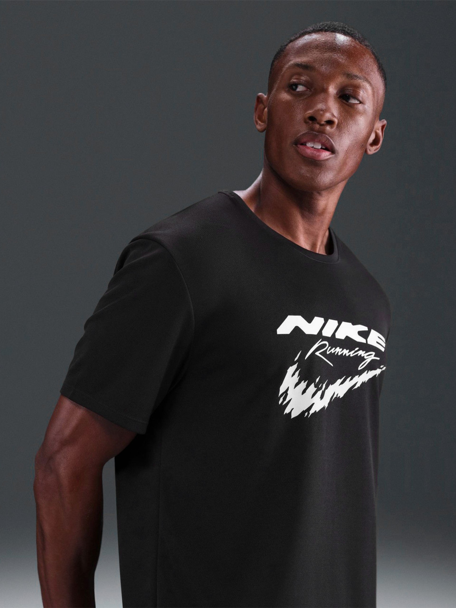 Camiseta de Running Nike Miler Dri-FIT UV Negra Para Hombre