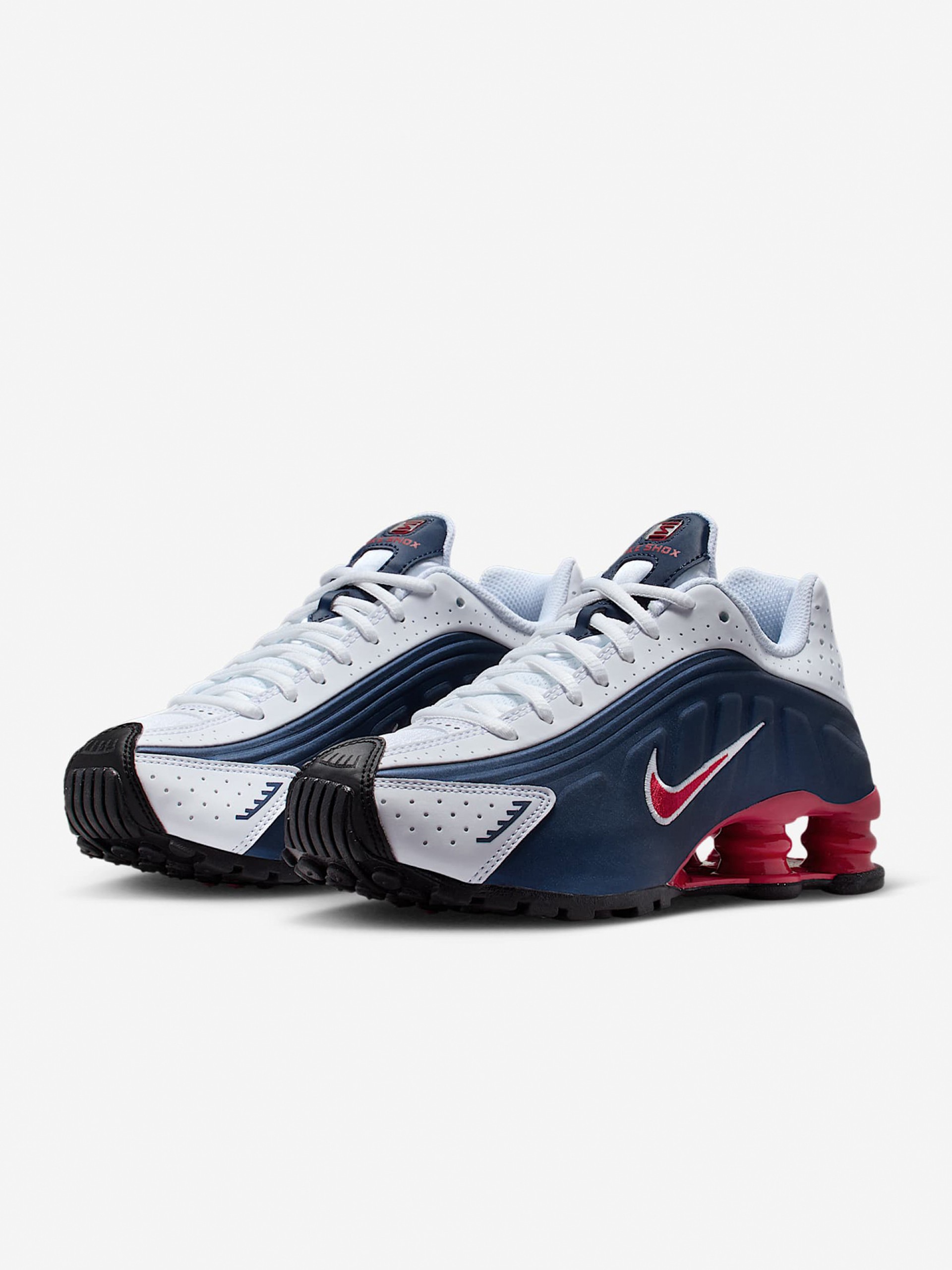 Sapatilhas Nike Shox R4 Azuis e Brancas Júnior