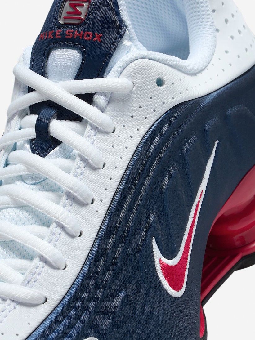 Sapatilhas Nike Shox R4 Azuis e Brancas Jnior