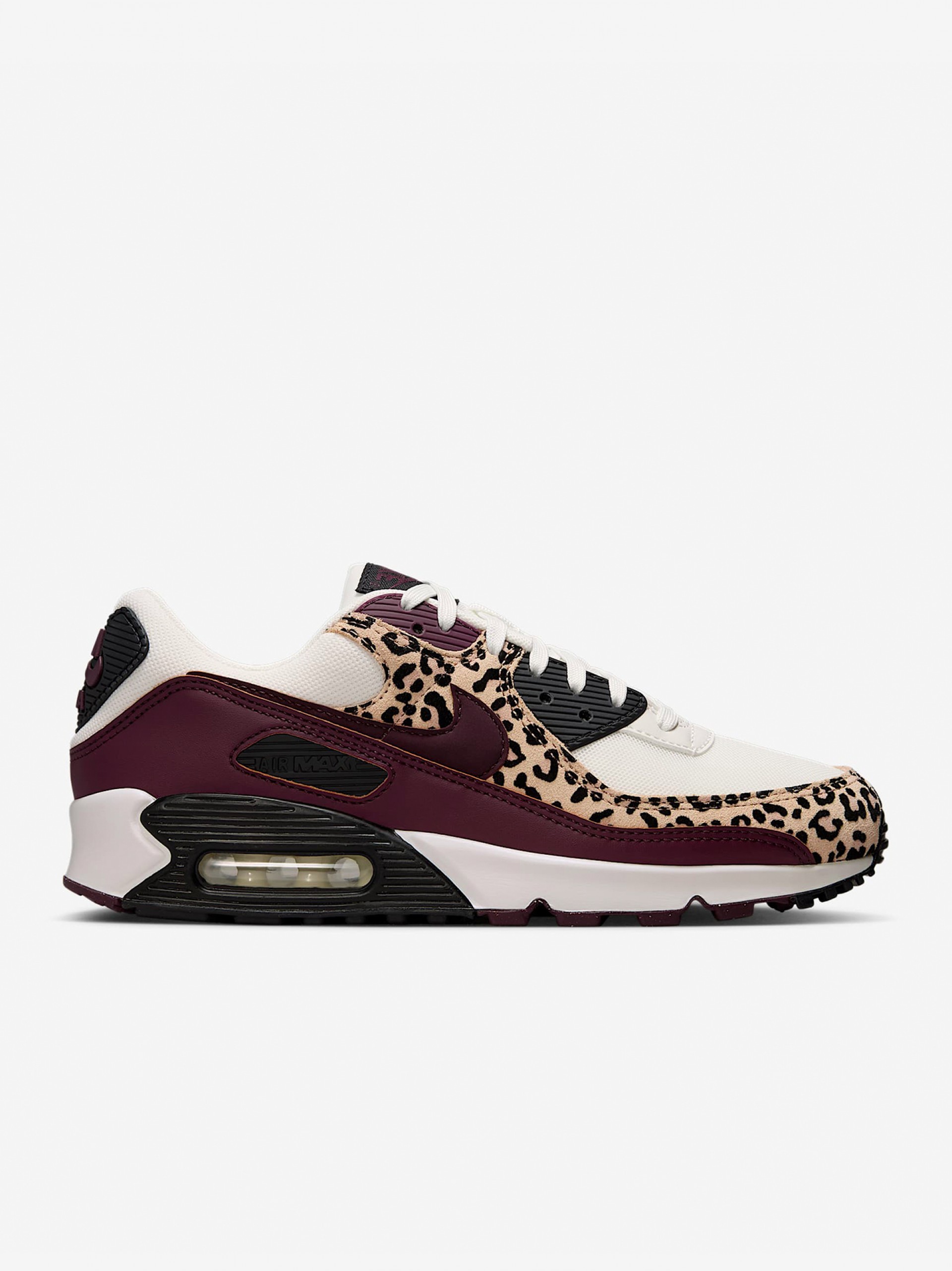 Nike Air Max 90 Print Animal Burgundy Sneakers For Women