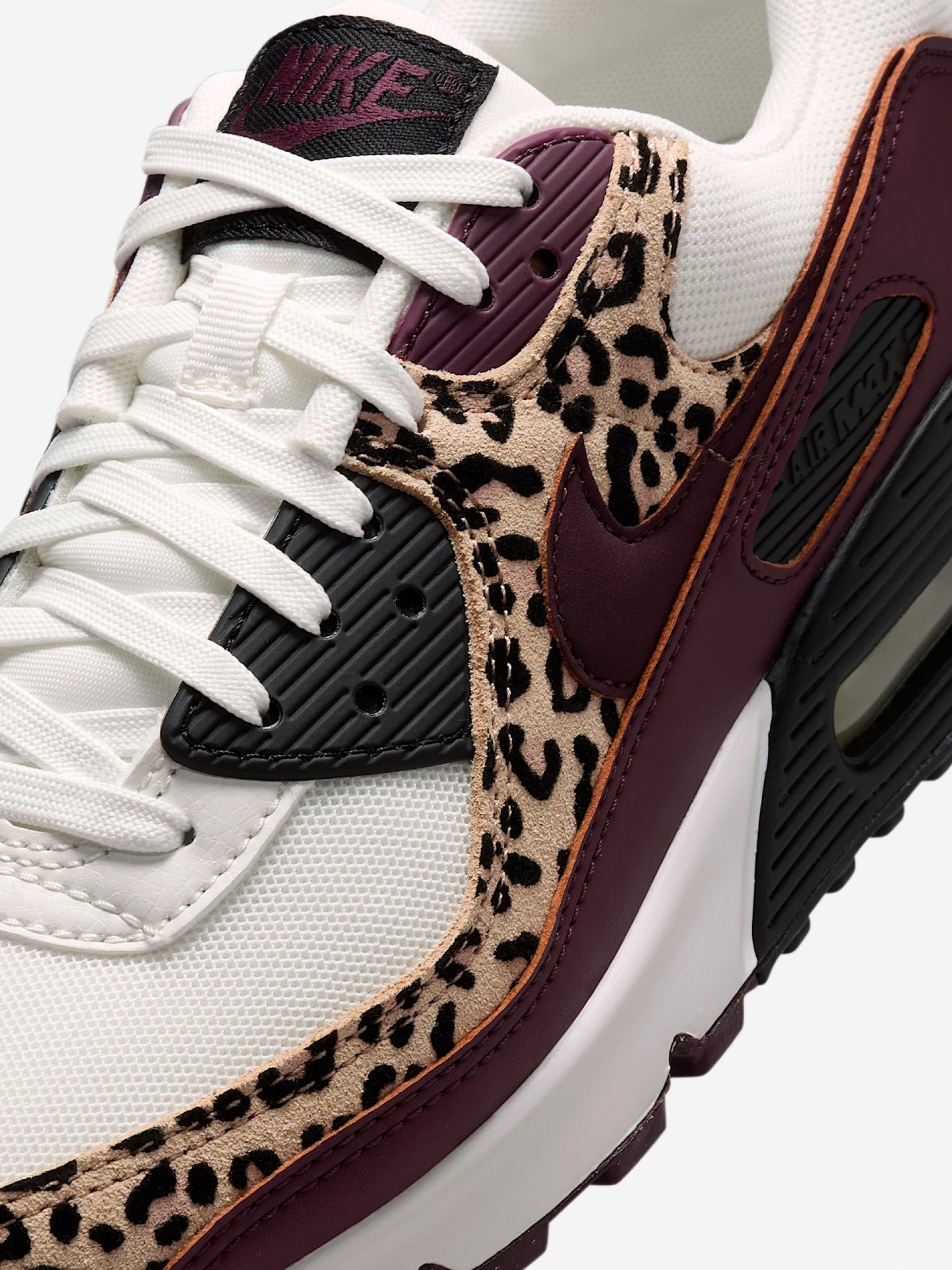 Sapatilhas Nike Air Max 90 Print Animal Bordeaux Para Mulher