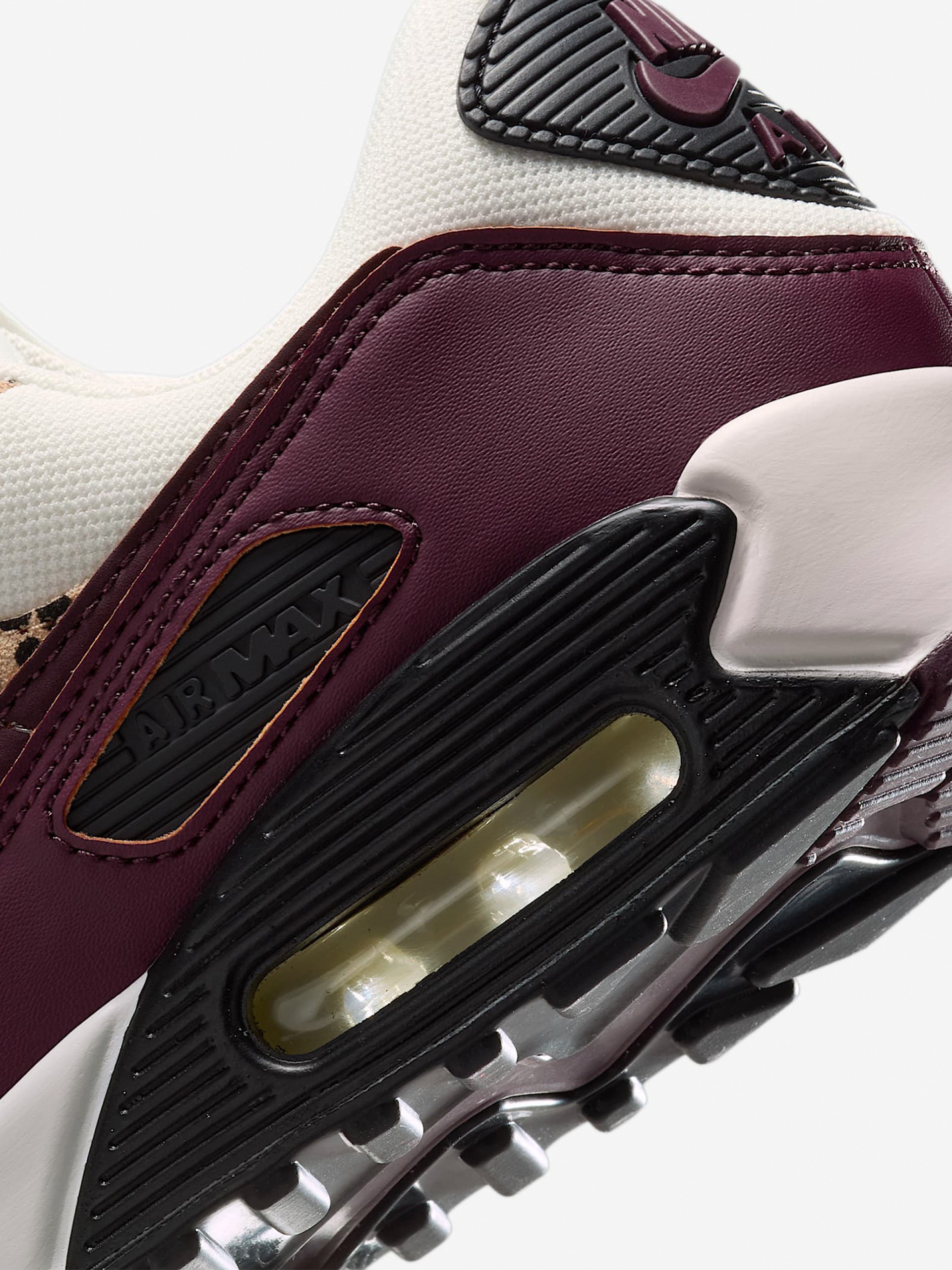 Nike Air Max 90 Print Animal Burgundy Sneakers For Women