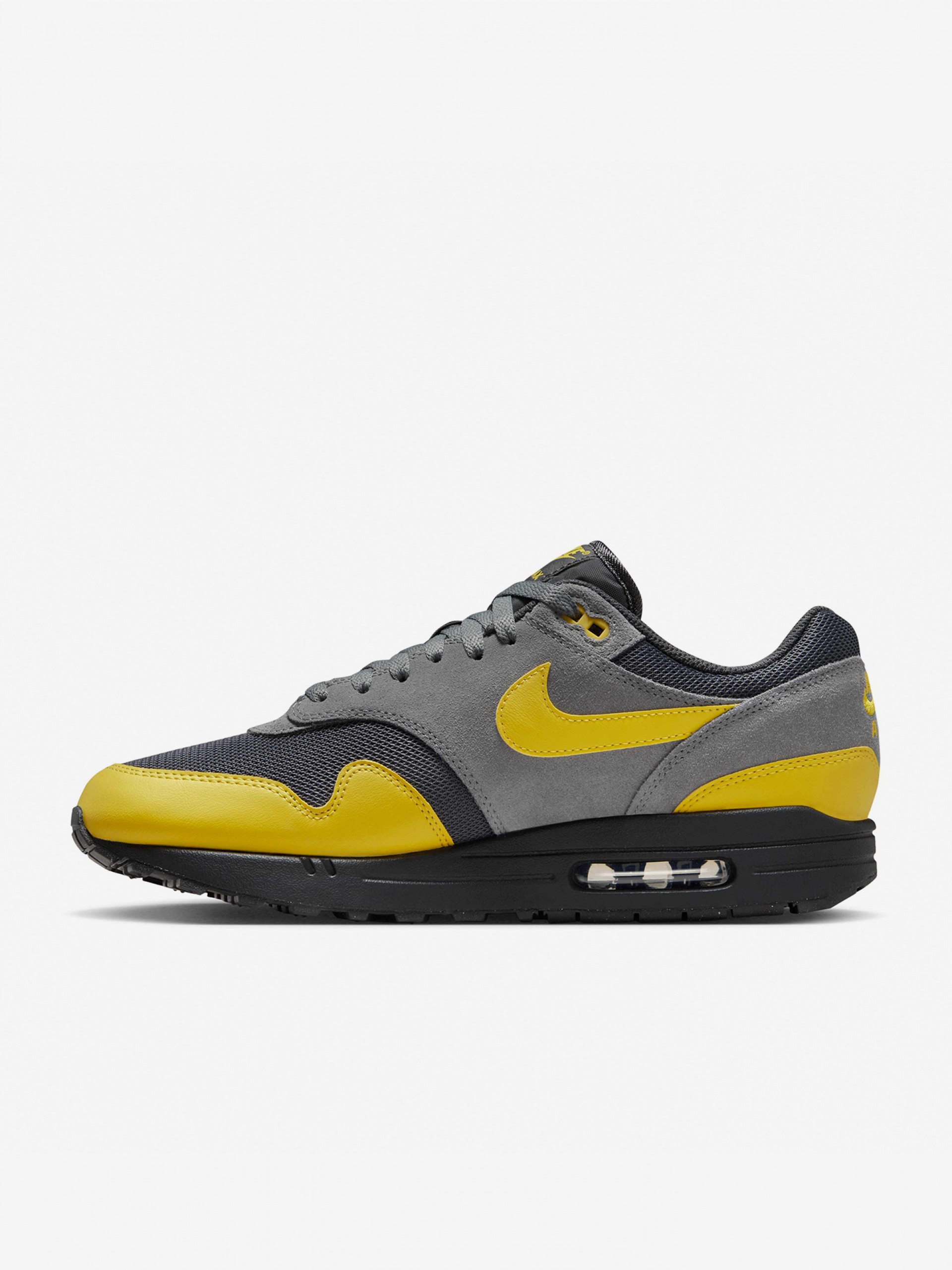 Nike Air Max 1 Essential Grey and Yellow Sneakers For Men