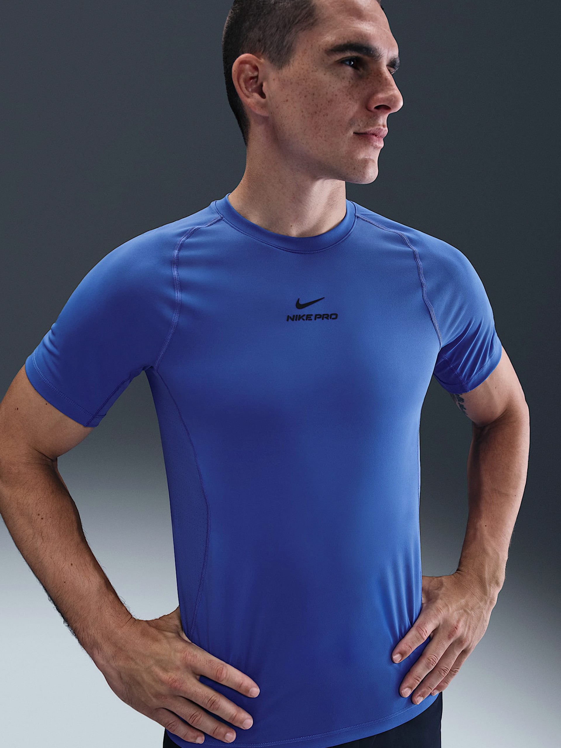 Camiseta de Entrenamiento Nike Pro Dri-FIT Azul Para Hombre