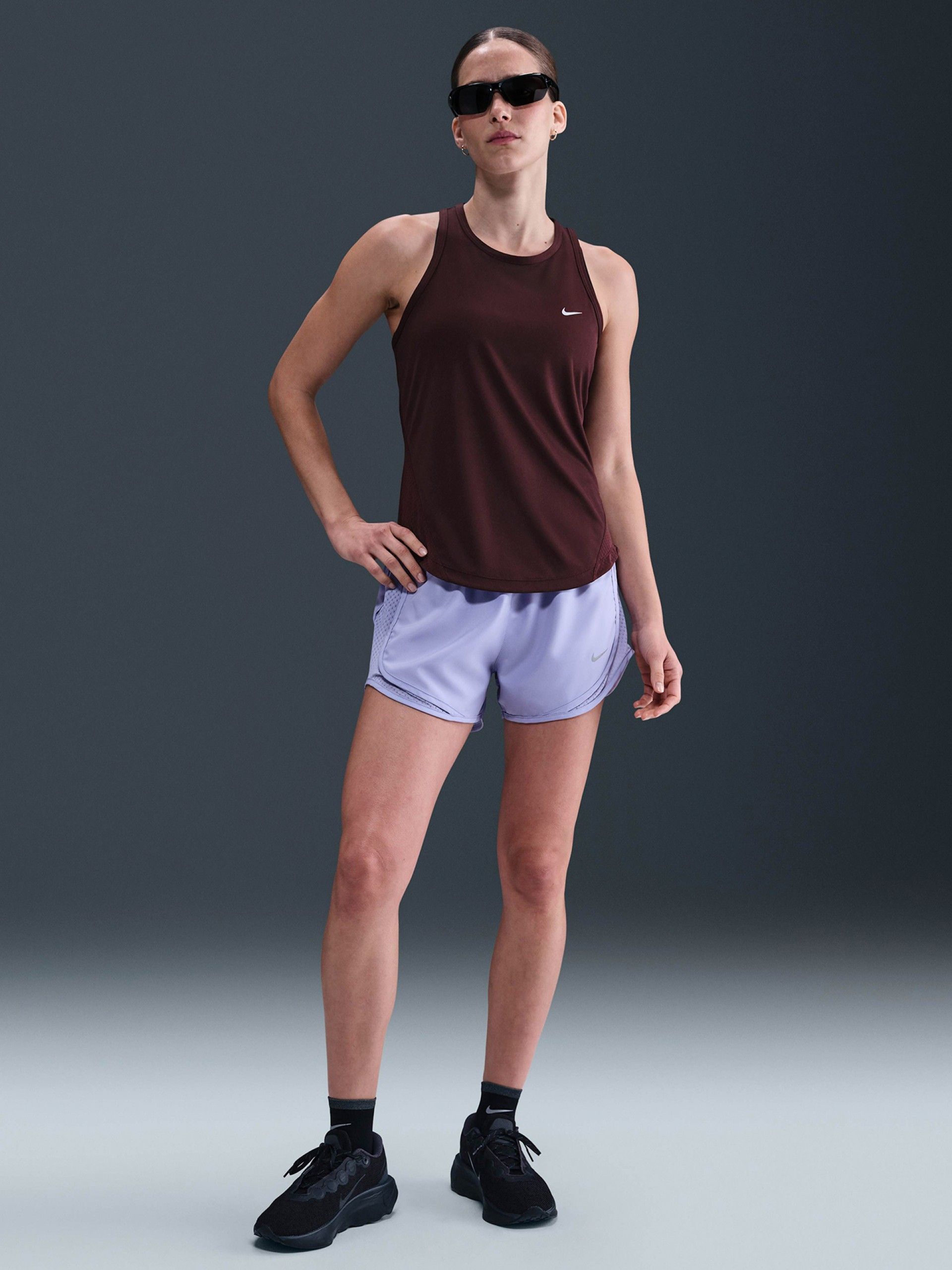 Camisola de Alças de Running Nike Tempo Dri-FIT Bordeaux Para Mulher
