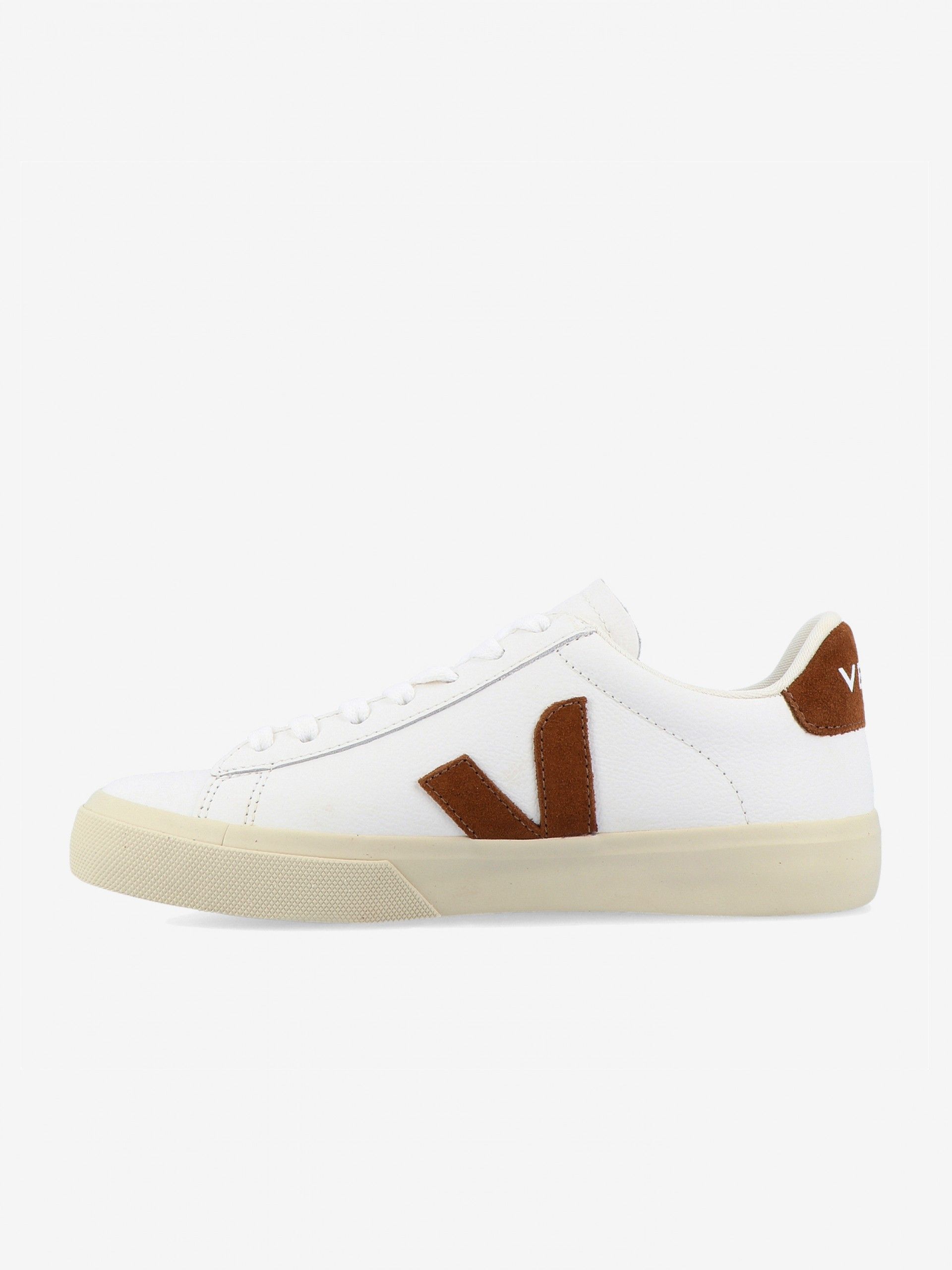VEJA Campo Chromefree Leather White and Camel Sneakers