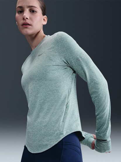 Sudadera de Running Nike Swift Dri-FIT UV Verde Para Mujer