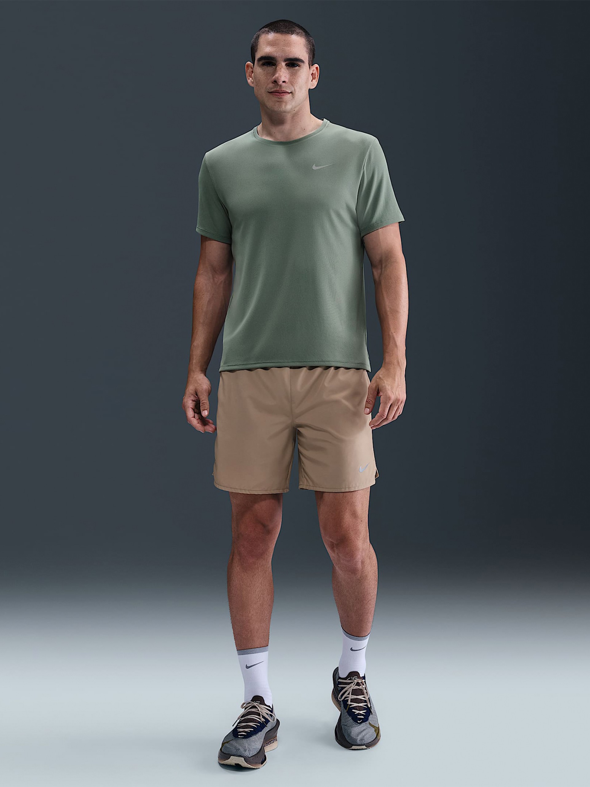 Nike Miler Dri-FIT UV Green Running T-shirt For Men