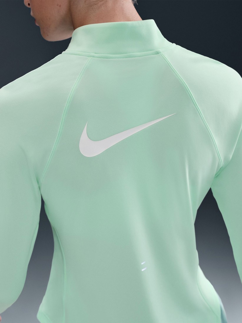 Sudadera con Cremallera de Running Nike Tempo Swoosh Dri-FIT Verde Para Mujer