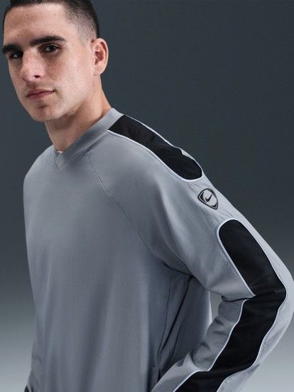 Camisola de Futebol Nike Academy+ Dri-FIT Cinzenta e Preta Para Homem