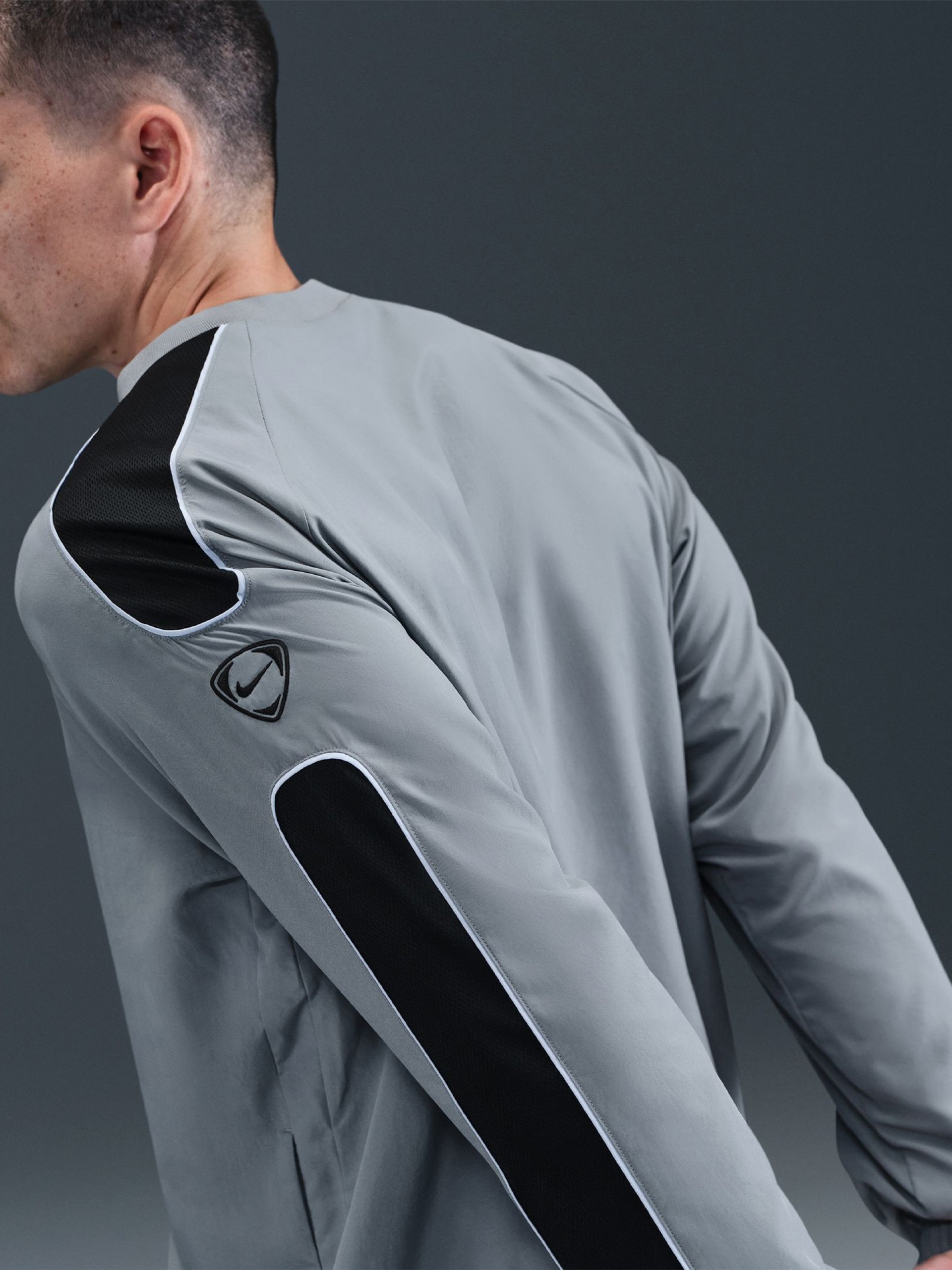 Nike Academy+ Dri-FIT Grey and Black Football Sweatshirt For Men