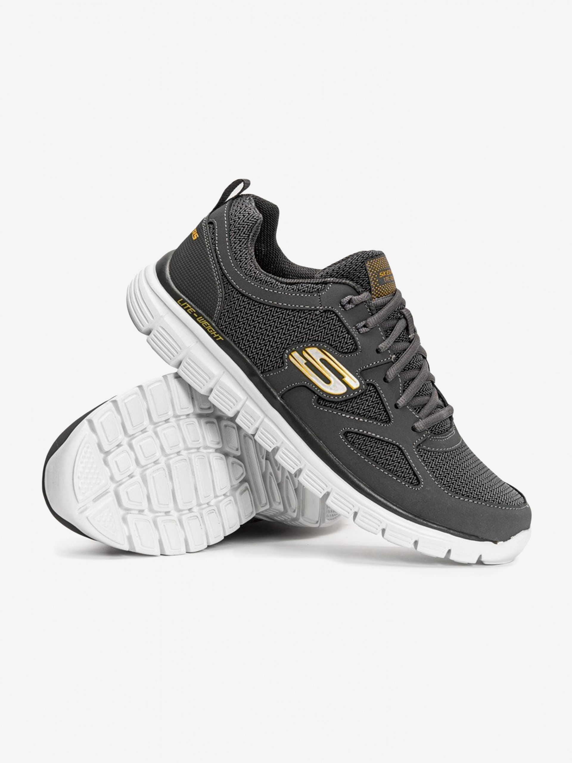 Zapatillas Skechers Burns - Agoura Grises y Doradas