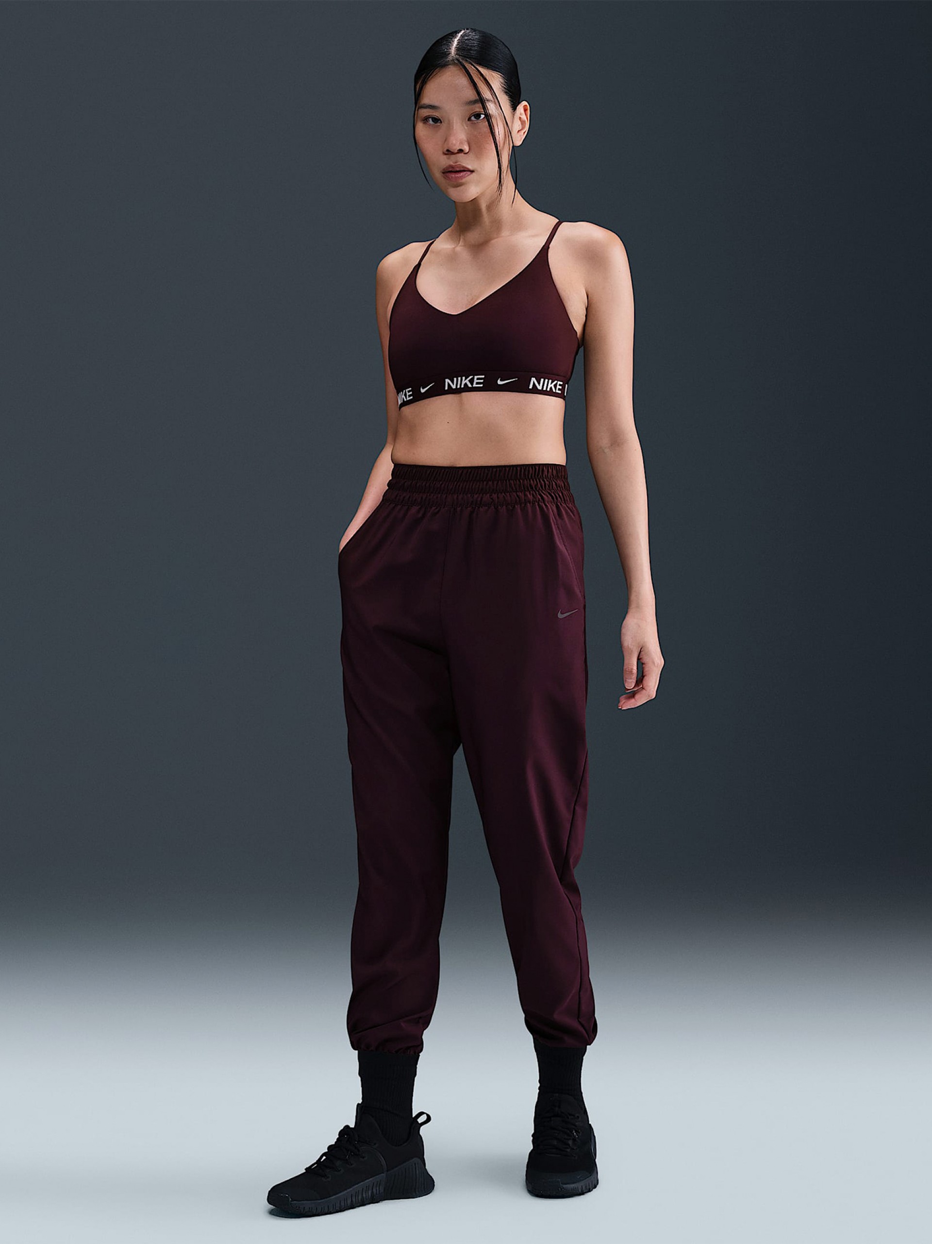 Nike Indy Light Support Burgundy Sports Bra